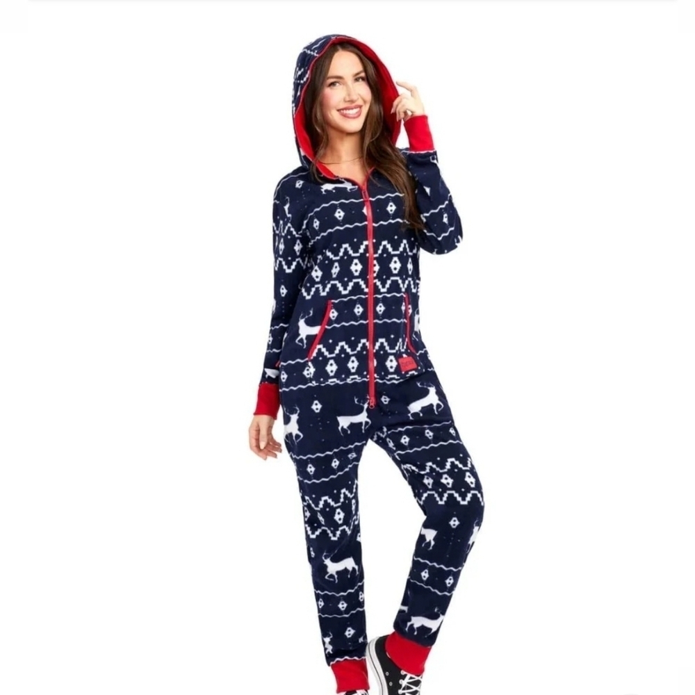 Tipsy Elves, Women's Blue Reindeer Jumpsuit - $89.95